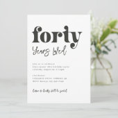 40e uitnodiging van de verjaardag | Foto 40e verja (Staand voorkant)