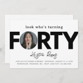 40e uitnodiging van de verjaardag | Minimalistisch (Voorkant / Achterkant)
