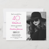 40e Uitnodiging voor verjaardagsfeestje - 40 & Fan (Voorkant)