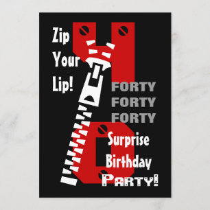 40e URPRISE Birthday Black Red White B472 Kaart