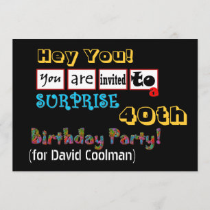 40e URPRISE Birthday Party Sjabloon V01 Kaart