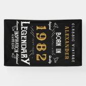 40e verjaardag 1982 Voeg de naam Black Gold Legend Spandoek (Horizontaal)