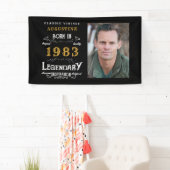 40e verjaardag 1983 Legendary Black and Gold Spandoek (Insitu)