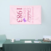 40e verjaardag 1983 voor vrouwen spandoek (Beurs)