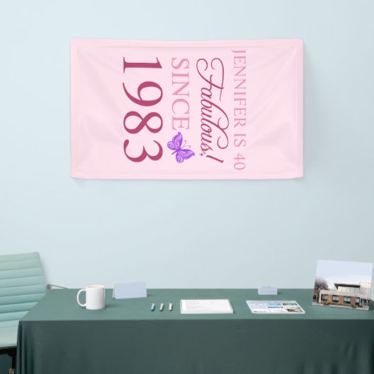 40e verjaardag 1983 voor vrouwen spandoek (Beurs)