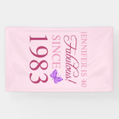 40e verjaardag 1983 voor vrouwen spandoek (Horizontaal)