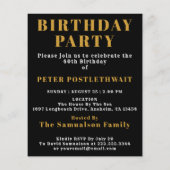 40e verjaardag 1984 zwart goud gepersonaliseerd vo flyer (Achterkant)