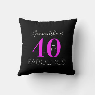 40e Verjaardag 40 Fabulous Gepersonaliseerde Neon Kussen