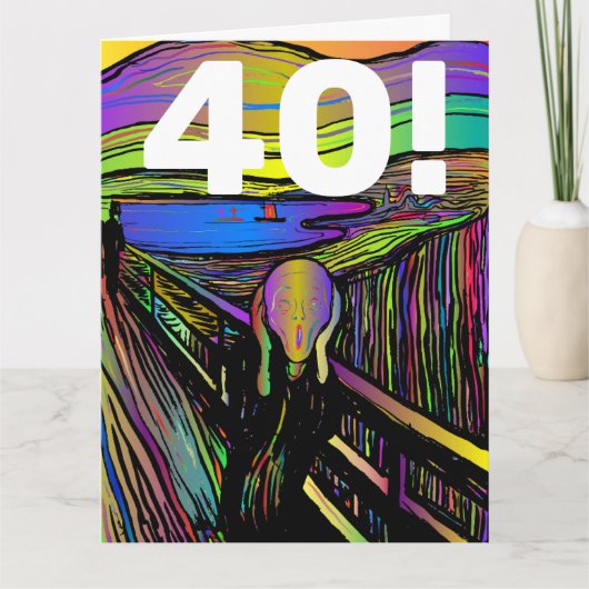 40E VERJAARDAG 40 GRAPPIG WENSKAART BEDANKKAART (Voorkant)