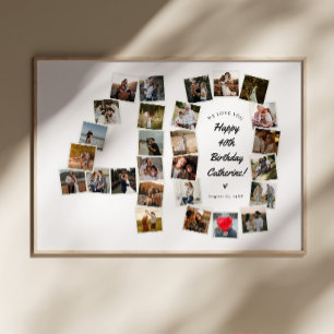 40e verjaardag 40 jaar foto collage poster