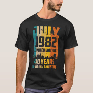 40e verjaardag 40 jaar Geweldige sinds juli 1982 V T-shirt
