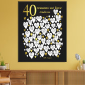 40e verjaardag 40 Redenen We Love You Gift Canvas Afdruk (Insitu (Woonkamer))