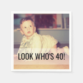 40e verjaardag Aangepaste foto Napkins Servet