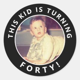 40e verjaardag Aangepaste foto-stickers Ronde Sticker