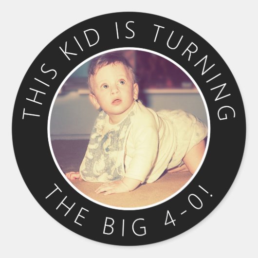 40e verjaardag Aangepaste foto-stickers Ronde Sticker (Voorkant)