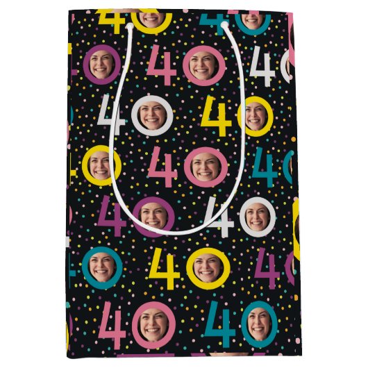 40e verjaardag aanpassen foto medium cadeauzakje (Voorkant)