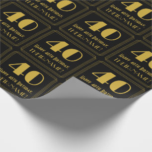 40e verjaardag ~ Art Deco Geïnspireerde look "40" Cadeaupapier