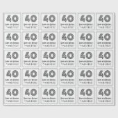 40e verjaardag: Art Deco geïnspireerde stijl "40" Cadeaupapier (Vlak)