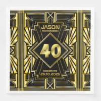 40e verjaardag Art Deco Gold Black Grote Gatsby