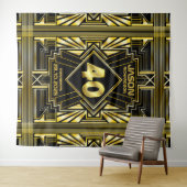 40e verjaardag Art Deco Gold Black Grote Gatsby Wandkleed (In Situ (horizontaal))