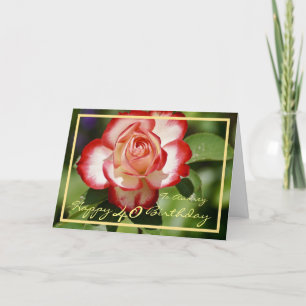 40e verjaardag Audrey Roos Elegant Gold Lijst Kaart