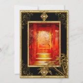 40e verjaardag Aziatische Uitzicht Gold Bamboe Red Kaart (Voorkant)