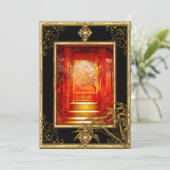 40e verjaardag Aziatische Uitzicht Gold Bamboe Red Kaart (Staand voorkant)