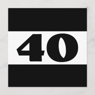 40e verjaardag Black and White Modern W857 Kaart