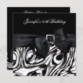 40e verjaardag Black White Abstract Bow Kaart (Voorkant / Achterkant)