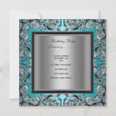 40e verjaardag Blauwgroen blauwe zilver zwarte bus Kaart (Achterkant)