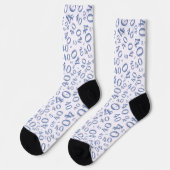 40e verjaardag Blue Random Number Pattern Sokken (Links)