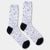 40e verjaardag Blue Random Number Pattern Sokken (Rechts)