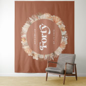 40e verjaardag botanisch pampagras terracotta wandkleed (In situ)