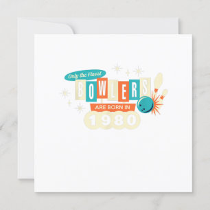 40e verjaardag Bowler Funny Bowling 1980 Vintage Kaart