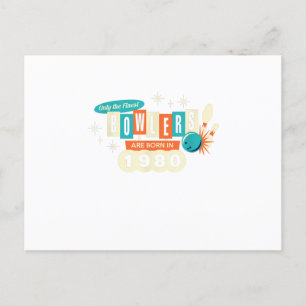 40e verjaardag Bowler Funny Bowling 1980 Vintage Uitnodiging Briefkaart