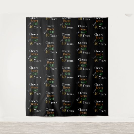 40e verjaardag Cheers Beers Golf Party Achtergrond Wandkleed (Voorkant)