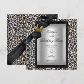 40e verjaardag Cheetah Black Butterfly Kaart (Voorkant / Achterkant)