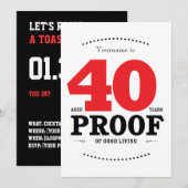 40e verjaardag Cocktails & Cheers Kaart (Voorkant / Achterkant)