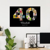 40e verjaardag Creëer Uw eigen multi-foto-Poster Poster (Thuiskantoor)