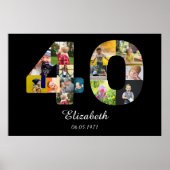 40e verjaardag Creëer Uw eigen multi-foto-Poster Poster (Voorkant)
