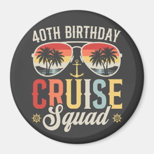 40E Verjaardag Cruise Squad Familie Matching Circl Magneet