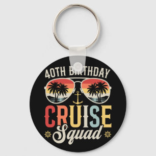 40E Verjaardag Cruise Squad Familie Matching Circl Sleutelhanger