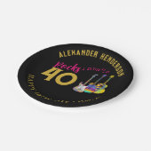 40e verjaardag Custom Music Guitars Rocks 40 Papieren Bordje (Gekanteld)