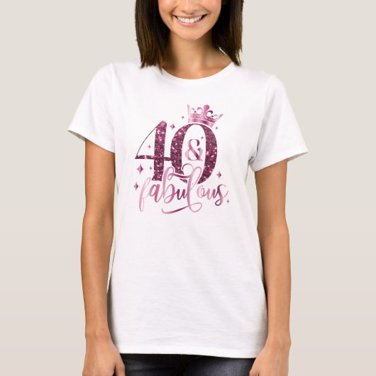 40e verjaardag -Dames Basic T-shirt (Voorkant)