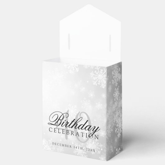 40e verjaardag Dank u Zilveren Winter Wonderland Bedankdoosjes (Geopend)