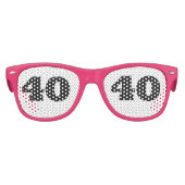 40E VERJAARDAG DERTIGSTE FEESTJE ROZE ZONNEBRIL (Voorkant)