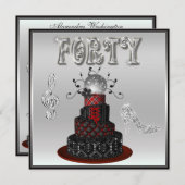 40e verjaardag Disco Diva Cake Silver Sparkle Heel Kaart (Voorkant / Achterkant)