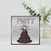 40e verjaardag Disco Diva Cake Silver Sparkle Heel Kaart (Staand voorkant)