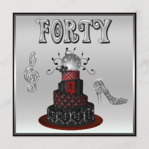 40e verjaardag Disco Diva Cake Sparkle High Heels Kaart