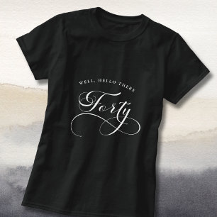 40e verjaardag Draaiende kalligrafie Zwarte Vrouwe T-shirt